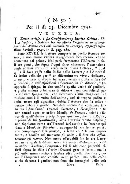 Novelle della Repubblica delle lettere dell'anno ..., pubblicate sotto gli auspizj di sua eccellenza ...