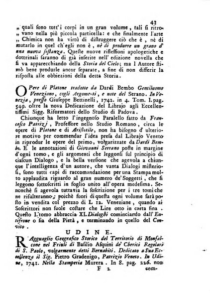 Novelle della Repubblica delle lettere dell'anno ..., pubblicate sotto gli auspizj di sua eccellenza ...