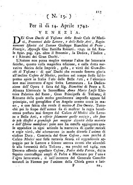 Novelle della Repubblica delle lettere dell'anno ..., pubblicate sotto gli auspizj di sua eccellenza ...