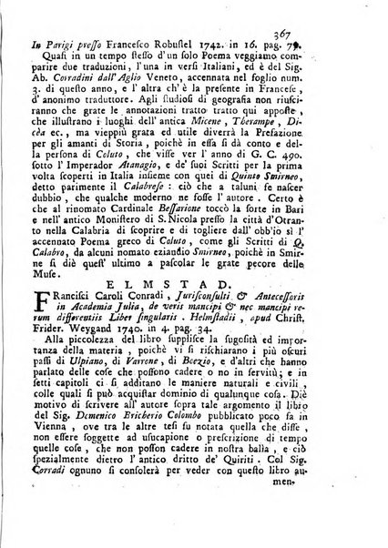 Novelle della Repubblica delle lettere dell'anno ..., pubblicate sotto gli auspizj di sua eccellenza ...