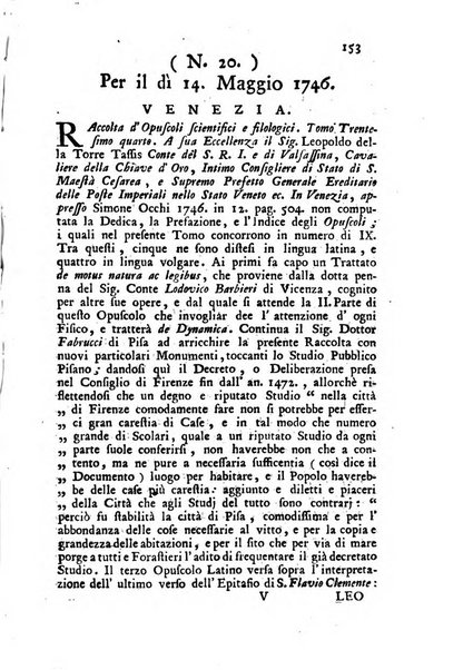 Novelle della Repubblica delle lettere dell'anno ..., pubblicate sotto gli auspizj di sua eccellenza ...