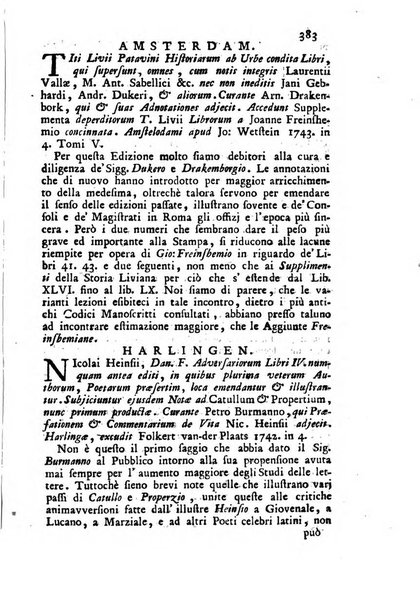 Novelle della Repubblica delle lettere dell'anno ..., pubblicate sotto gli auspizj di sua eccellenza ...