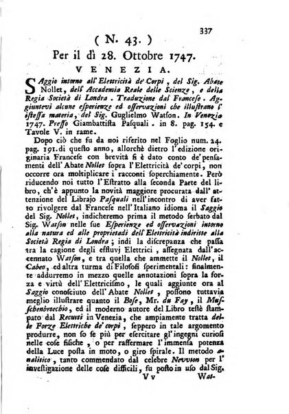 Novelle della Repubblica delle lettere dell'anno ..., pubblicate sotto gli auspizj di sua eccellenza ...