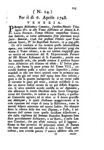 Novelle della Repubblica delle lettere dell'anno ..., pubblicate sotto gli auspizj di sua eccellenza ...