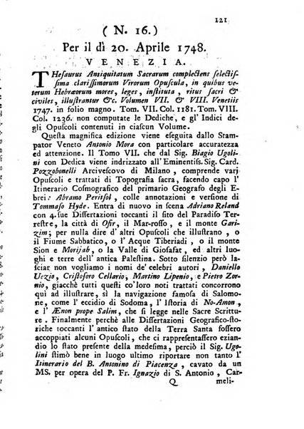 Novelle della Repubblica delle lettere dell'anno ..., pubblicate sotto gli auspizj di sua eccellenza ...