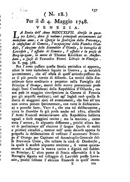 Novelle della Repubblica delle lettere dell'anno ..., pubblicate sotto gli auspizj di sua eccellenza ...