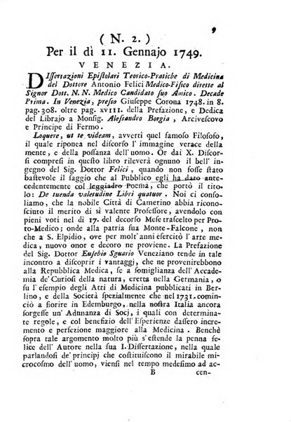 Novelle della Repubblica delle lettere dell'anno ..., pubblicate sotto gli auspizj di sua eccellenza ...