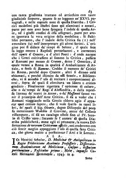 Novelle della Repubblica delle lettere dell'anno ..., pubblicate sotto gli auspizj di sua eccellenza ...