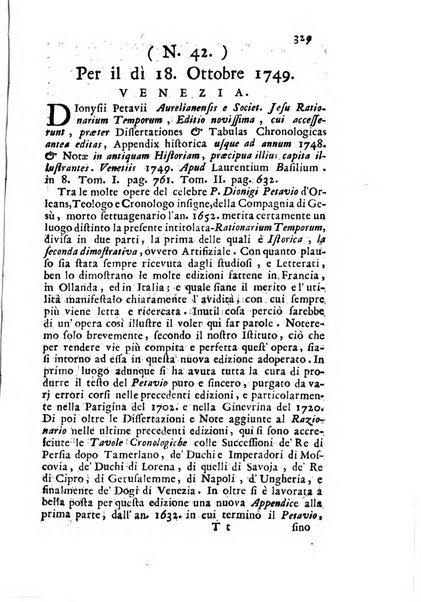 Novelle della Repubblica delle lettere dell'anno ..., pubblicate sotto gli auspizj di sua eccellenza ...