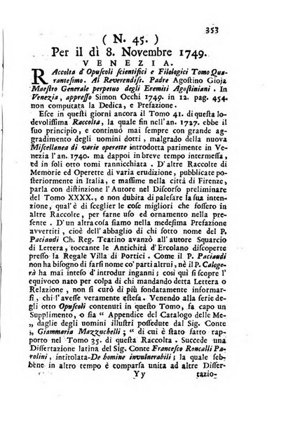 Novelle della Repubblica delle lettere dell'anno ..., pubblicate sotto gli auspizj di sua eccellenza ...