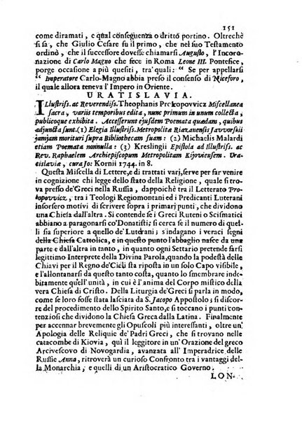 Novelle della Repubblica delle lettere dell'anno ..., pubblicate sotto gli auspizj di sua eccellenza ...