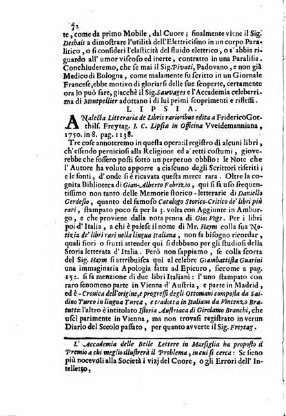 Novelle della Repubblica delle lettere dell'anno ..., pubblicate sotto gli auspizj di sua eccellenza ...