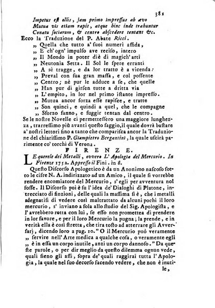 Novelle della Repubblica delle lettere dell'anno ..., pubblicate sotto gli auspizj di sua eccellenza ...