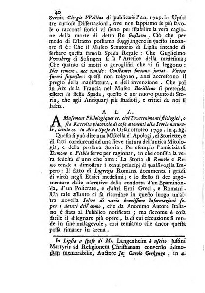 Novelle della Repubblica delle lettere dell'anno ..., pubblicate sotto gli auspizj di sua eccellenza ...