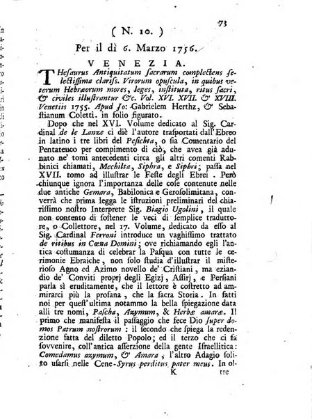 Novelle della Repubblica delle lettere dell'anno ..., pubblicate sotto gli auspizj di sua eccellenza ...