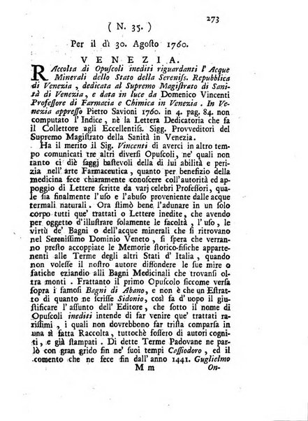 Novelle della Repubblica delle lettere dell'anno ..., pubblicate sotto gli auspizj di sua eccellenza ...