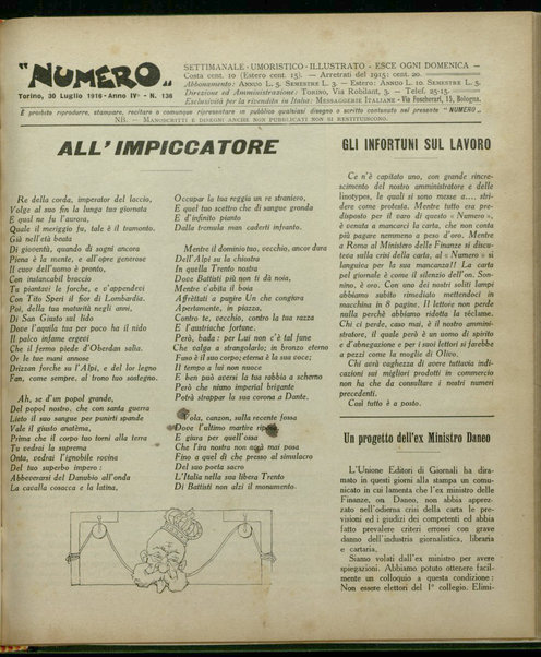 Numero : settimanale umoristico illustrato