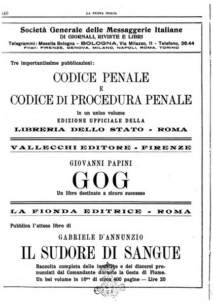 La nuova Italia rassegna critica mensile della cultura italiana e straniera