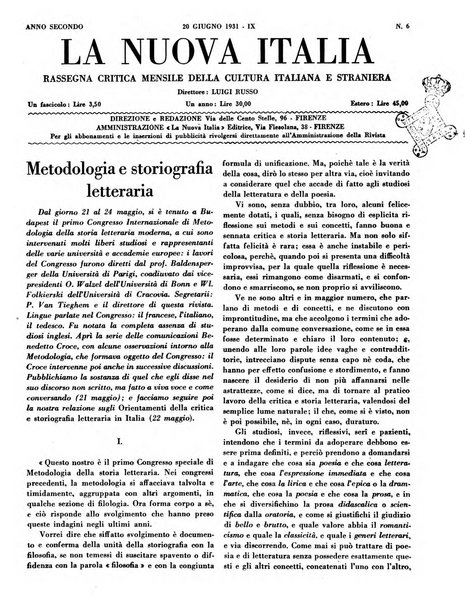 La nuova Italia rassegna critica mensile della cultura italiana e straniera