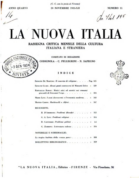 La nuova Italia rassegna critica mensile della cultura italiana e straniera