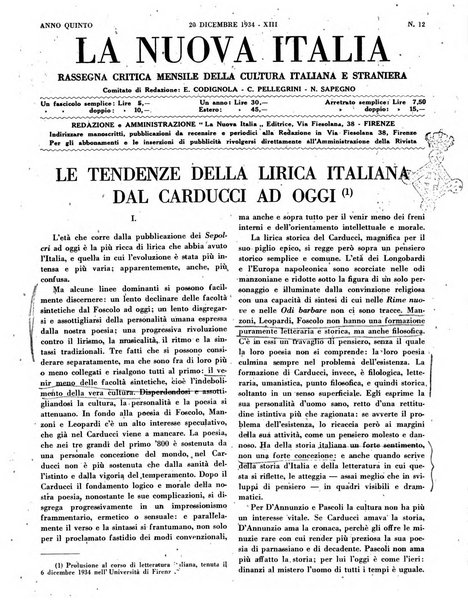 La nuova Italia rassegna critica mensile della cultura italiana e straniera