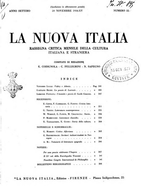 La nuova Italia rassegna critica mensile della cultura italiana e straniera