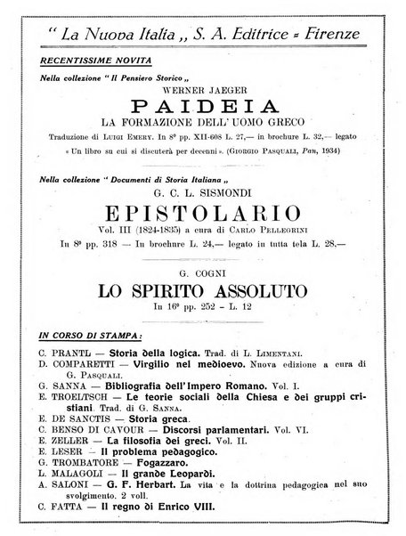 La nuova Italia rassegna critica mensile della cultura italiana e straniera