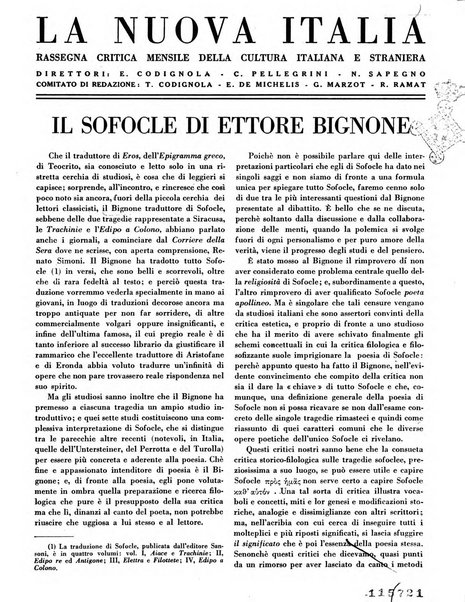 La nuova Italia rassegna critica mensile della cultura italiana e straniera