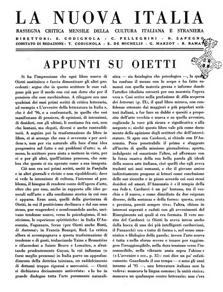 La nuova Italia rassegna critica mensile della cultura italiana e straniera