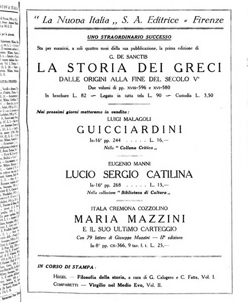 La nuova Italia rassegna critica mensile della cultura italiana e straniera