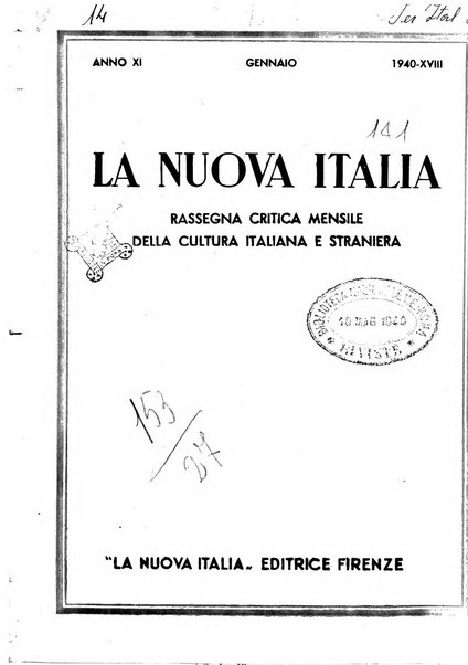 La nuova Italia rassegna critica mensile della cultura italiana e straniera