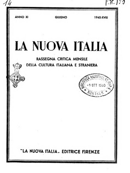 La nuova Italia rassegna critica mensile della cultura italiana e straniera