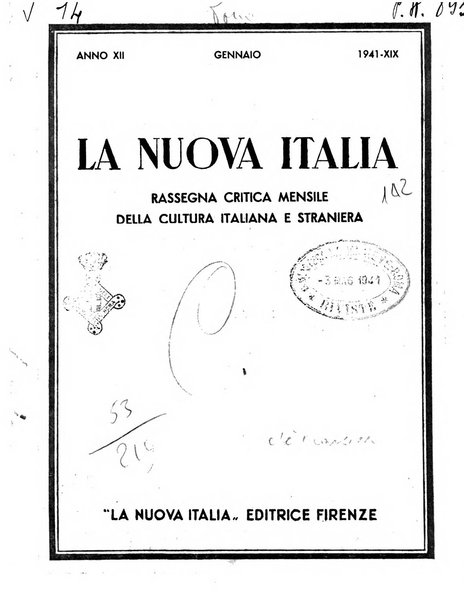 La nuova Italia rassegna critica mensile della cultura italiana e straniera