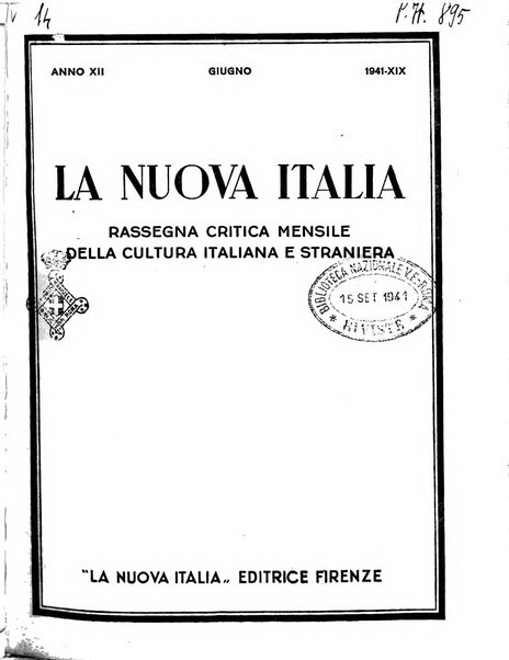 La nuova Italia rassegna critica mensile della cultura italiana e straniera