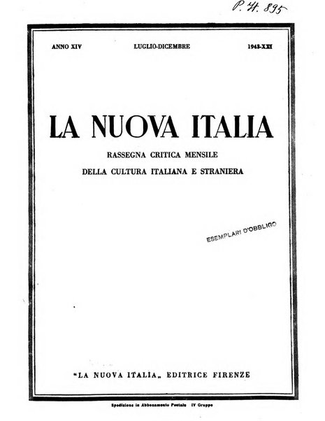 La nuova Italia rassegna critica mensile della cultura italiana e straniera