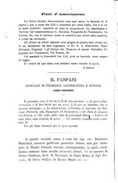 La nuova rivista internazionale periodico di lettere, scienze ed arti