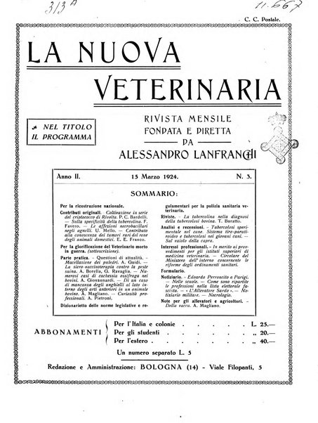 La nuova veterinaria rivista mensile fondata e diretta da Alessandro Lanfranchi