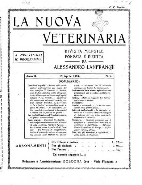 La nuova veterinaria rivista mensile fondata e diretta da Alessandro Lanfranchi