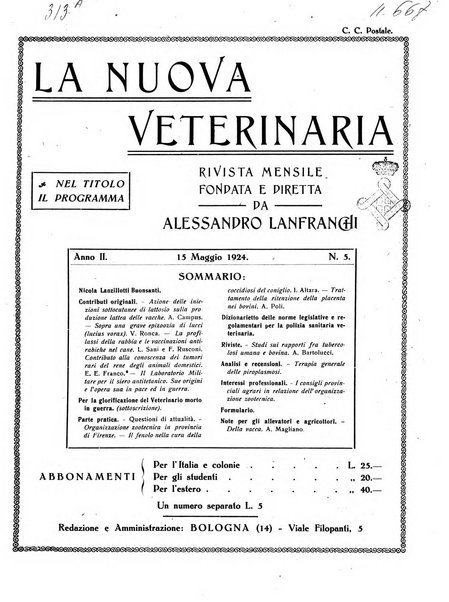 La nuova veterinaria rivista mensile fondata e diretta da Alessandro Lanfranchi