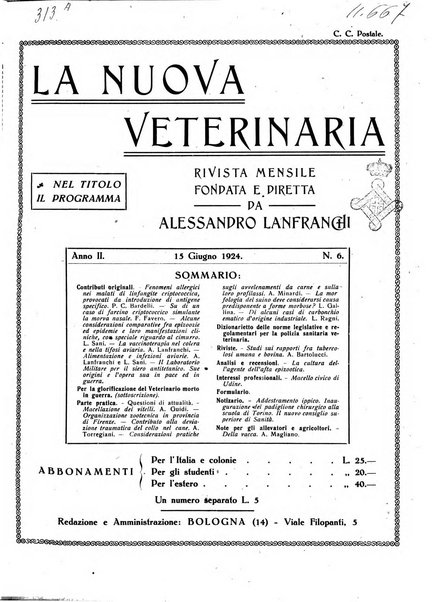 La nuova veterinaria rivista mensile fondata e diretta da Alessandro Lanfranchi