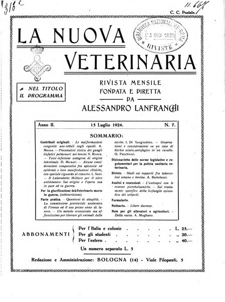 La nuova veterinaria rivista mensile fondata e diretta da Alessandro Lanfranchi