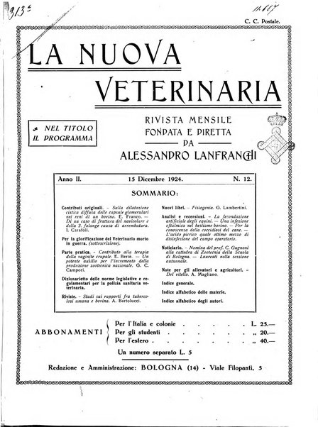 La nuova veterinaria rivista mensile fondata e diretta da Alessandro Lanfranchi