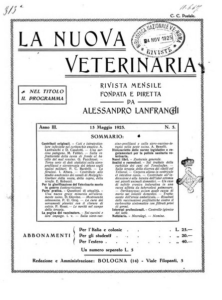 La nuova veterinaria rivista mensile fondata e diretta da Alessandro Lanfranchi