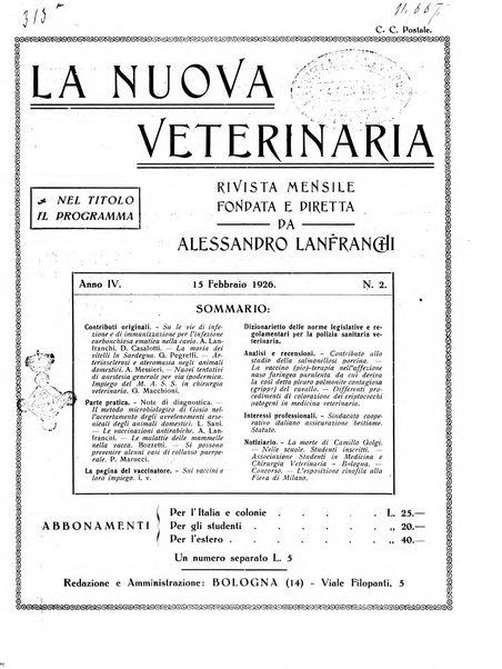 La nuova veterinaria rivista mensile fondata e diretta da Alessandro Lanfranchi