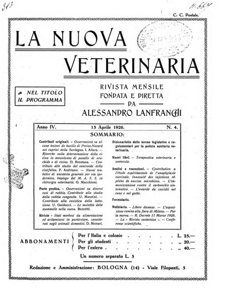 La nuova veterinaria rivista mensile fondata e diretta da Alessandro Lanfranchi