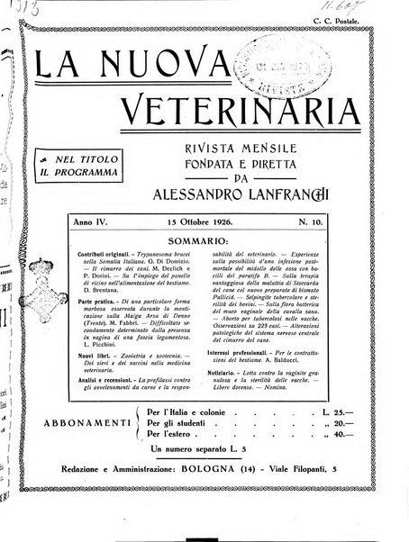 La nuova veterinaria rivista mensile fondata e diretta da Alessandro Lanfranchi