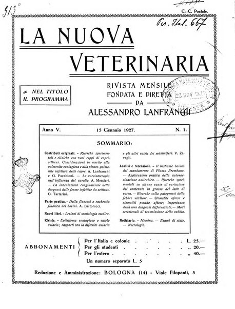 La nuova veterinaria rivista mensile fondata e diretta da Alessandro Lanfranchi