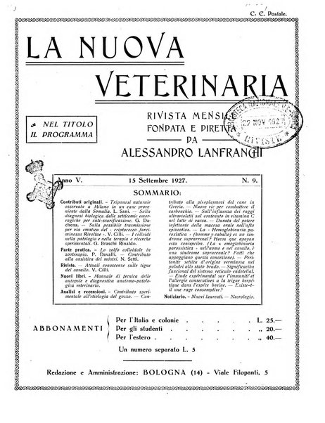 La nuova veterinaria rivista mensile fondata e diretta da Alessandro Lanfranchi