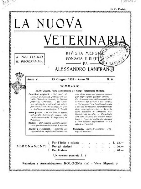 La nuova veterinaria rivista mensile fondata e diretta da Alessandro Lanfranchi