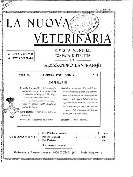 La nuova veterinaria rivista mensile fondata e diretta da Alessandro Lanfranchi